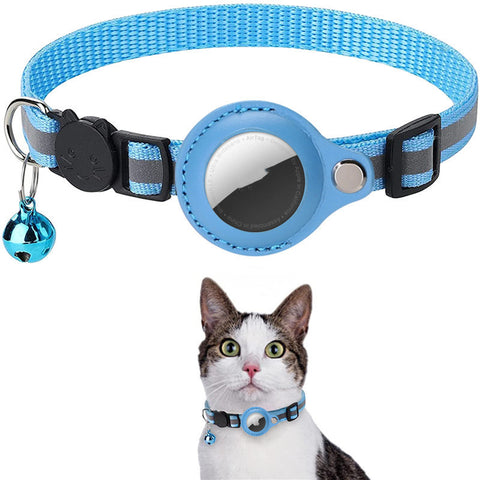 Reflective Waterproof AirTag Dog Collar – Durable Nylon GPS Tracker Holder