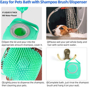 Silicone Pet Grooming & Shampoo Brush – Dog & Cat Bath Tool