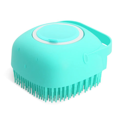Silicone Pet Grooming & Shampoo Brush – Dog & Cat Bath Tool
