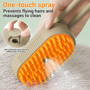 3‑in‑1 Steam Pet Grooming & Deshedding Brush for Dogs & Cats