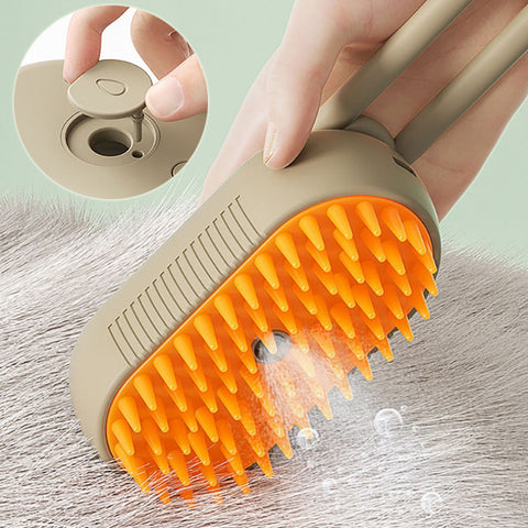 3‑in‑1 Steam Pet Grooming & Deshedding Brush for Dogs & Cats