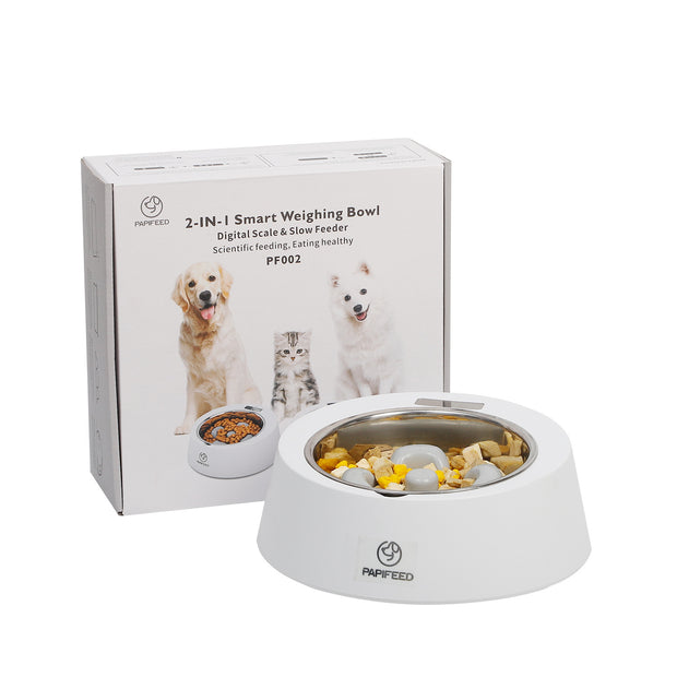 Smart Dog & Cat Slow Feeder Bowl – Weighing Pet Food Dish