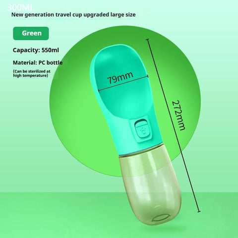Portable Pet Water Bottle & Bowl – Travel Feeder for Dogs & Cats