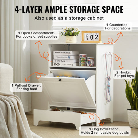 Elevated Pet Feeding Station – Raised Bowls with Storage