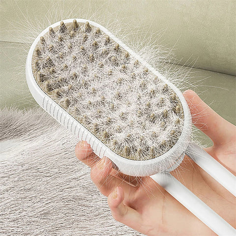 3‑in‑1 Steam Pet Grooming & Deshedding Brush for Dogs & Cats